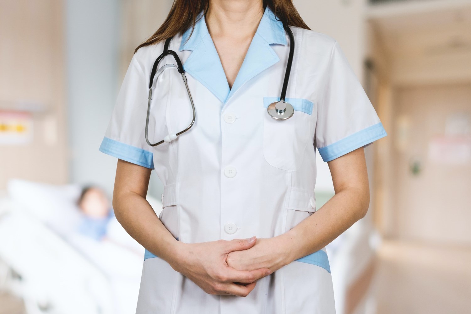 Female wearing Medical Uniform and stethoscope