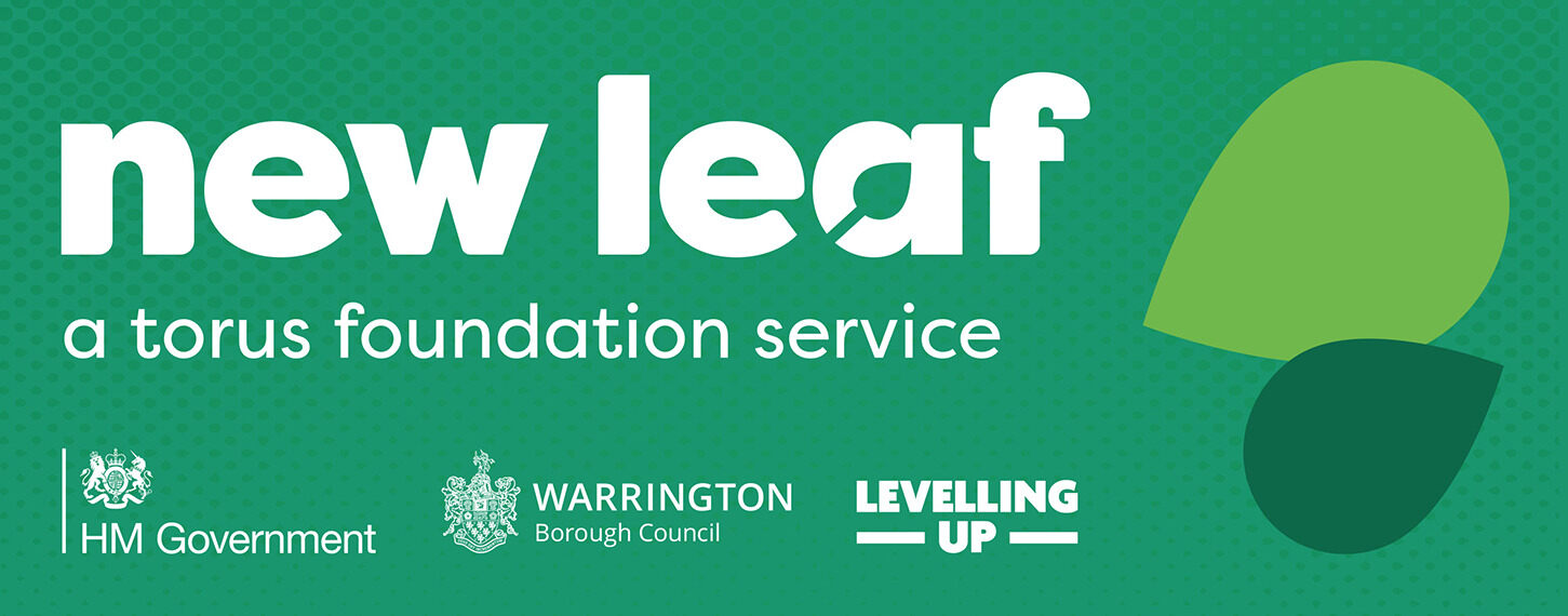 New Leaf Warrington banner with logos